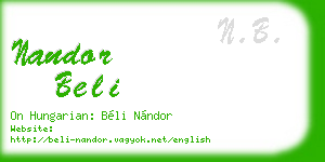 nandor beli business card