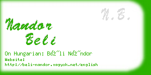 nandor beli business card